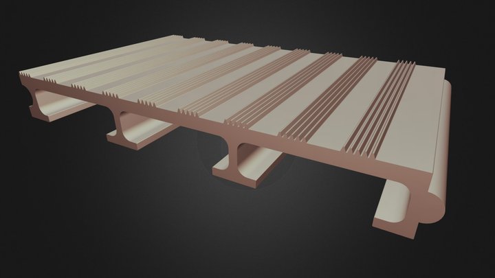 Aluminum Extruded Trailer Flooring 3D Model