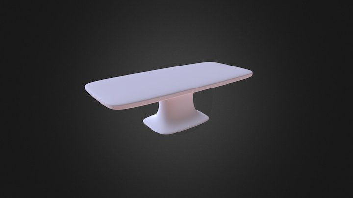 Rounded Table 3D Model