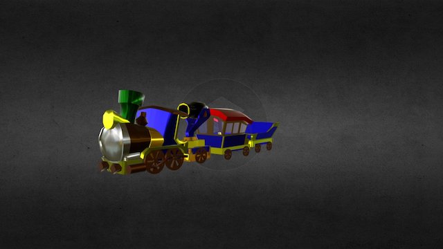 Low Poly Spirit Train 3D Model