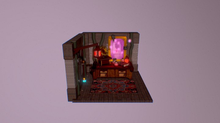 Fantasy Portal Corner 3D Model