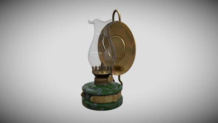 Oil lamp with shade CASSANDRA 3D Model