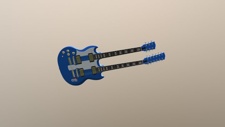 SG Double Neck Guitar V12 3D Model