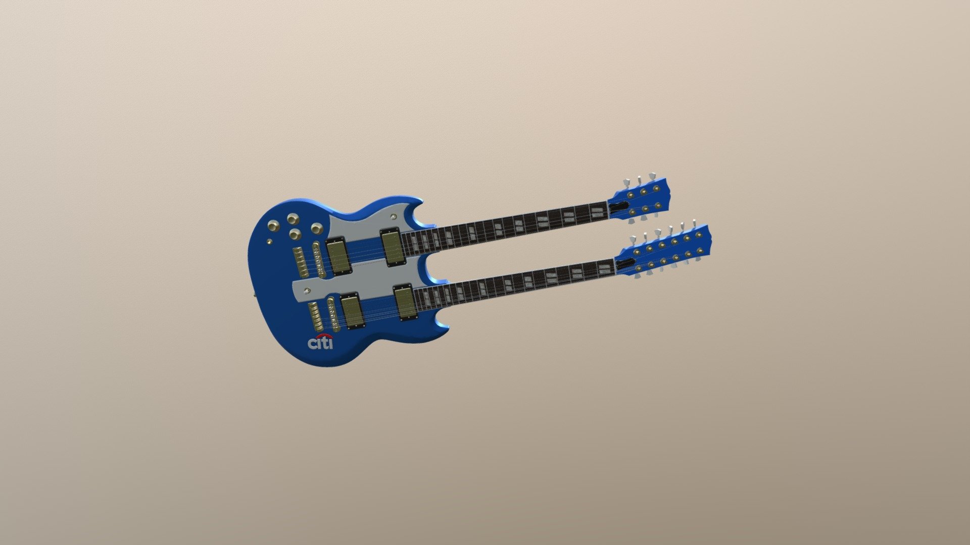 SG Double Neck Guitar V12 Download Free 3D model by orxideiman
