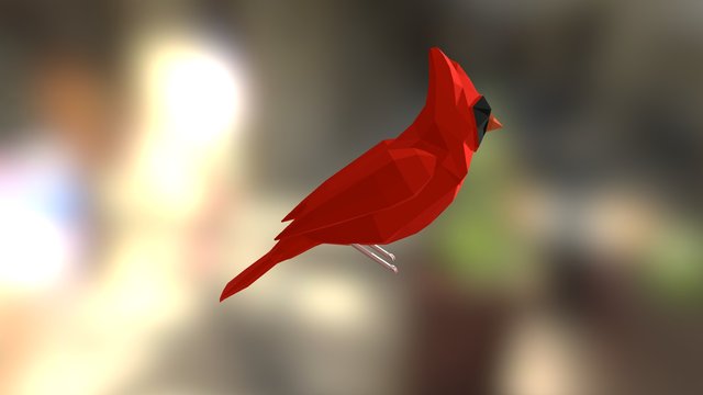 blender low poly cardinal bird 3D Model