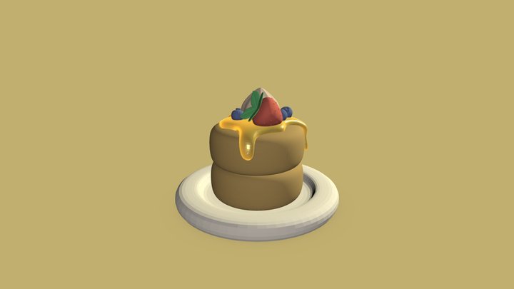 Pancakes aux fruits 3D Model