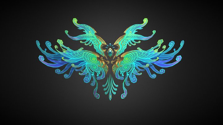 Animated Sky Wings 3D Model