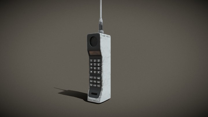 80's Mobile Telephone Handset 3D Model