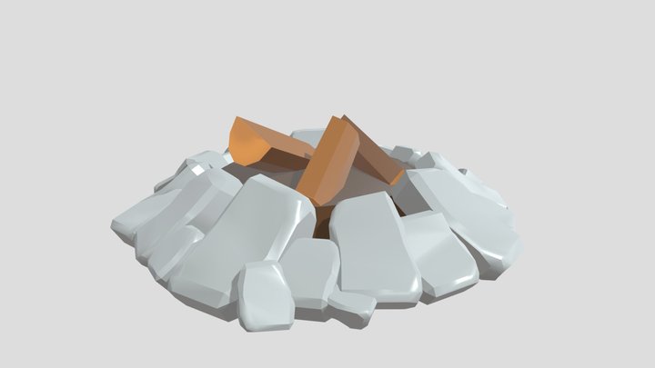 Firepit with Logs 3D Model