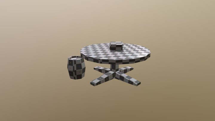 MESA_LIVRO_BARRIL 3D Model