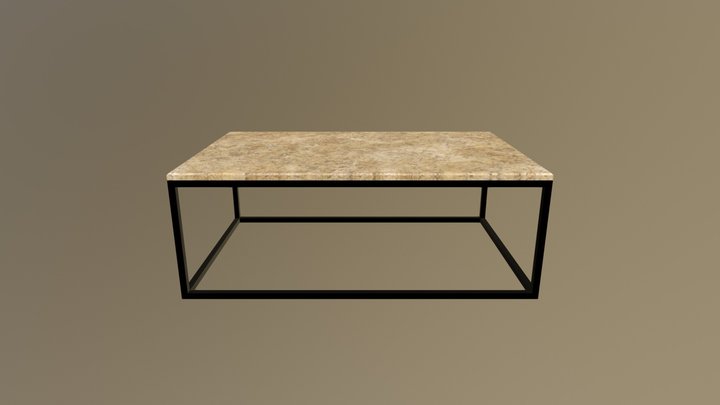 Modern Coffee table - Marble and Steel 3D Model