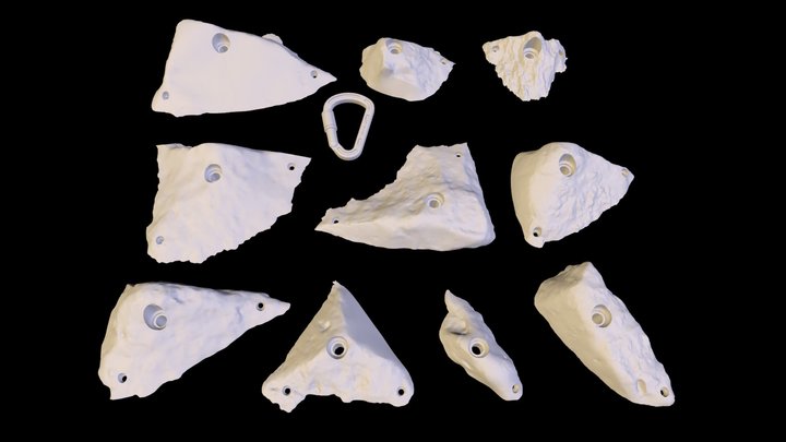 Wainstone Sandstone Climbing Hold Set 3D Model