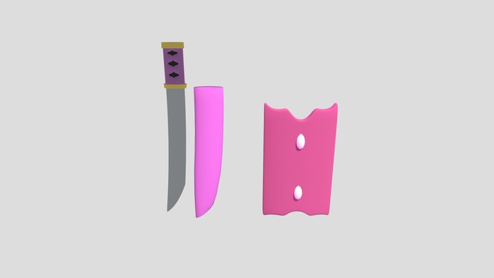Japanese sword and shield 3D Model