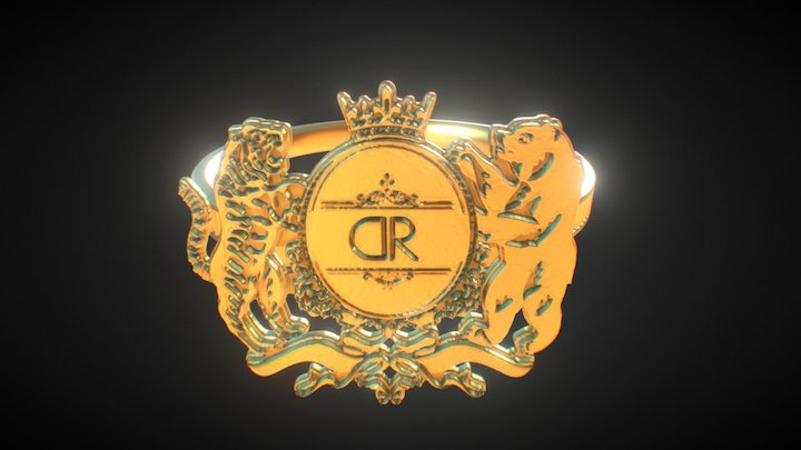 De Rigueur - Full Logo Ring 3D Model
