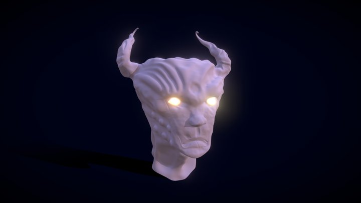 Sculpted Alien Head 3D Model