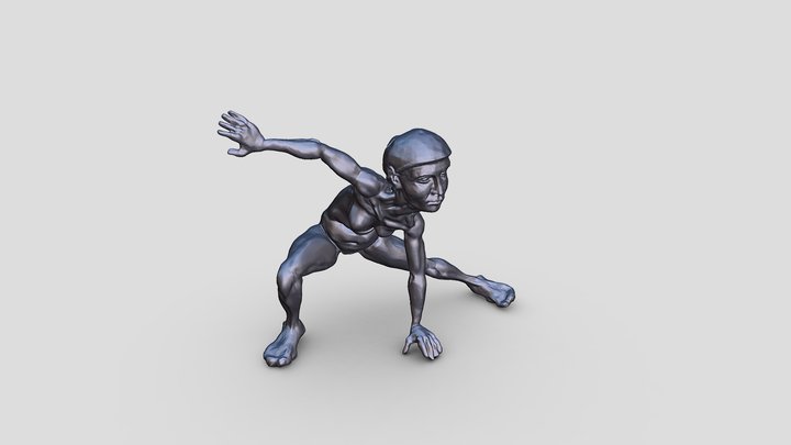 vandmoder som cartoonish superhelt 3D Model