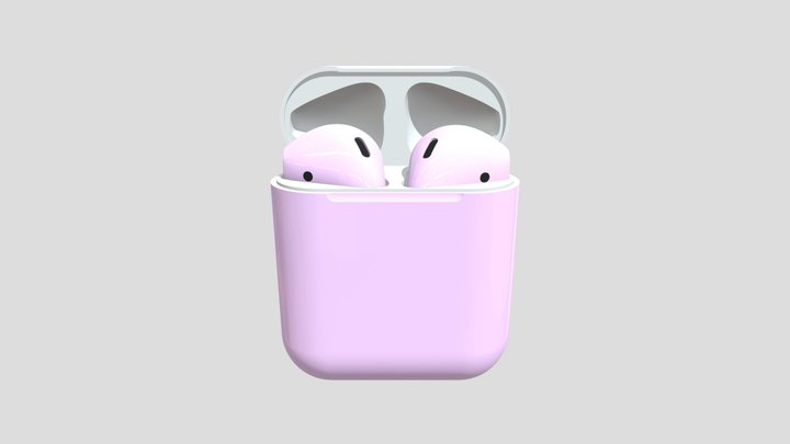 AirPods 2 Light Pink 3D Model