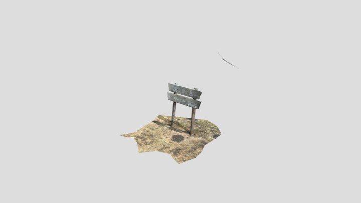 尼ヶ岳 山頂看板 3D Model
