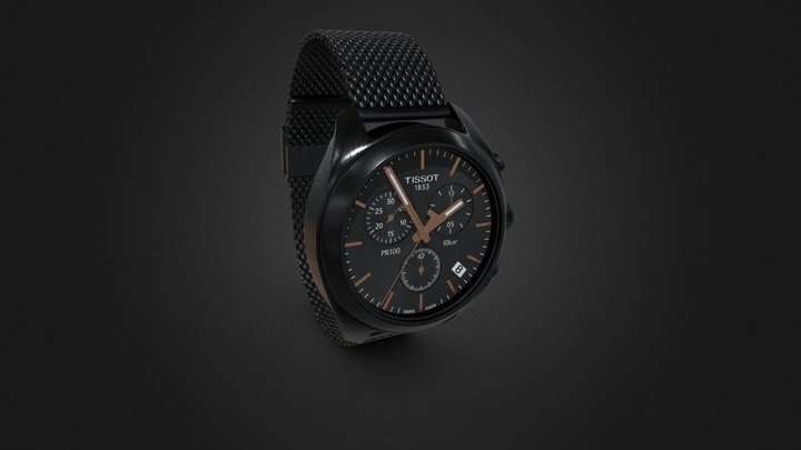 PR 100 Chronograph Watch 3D Model