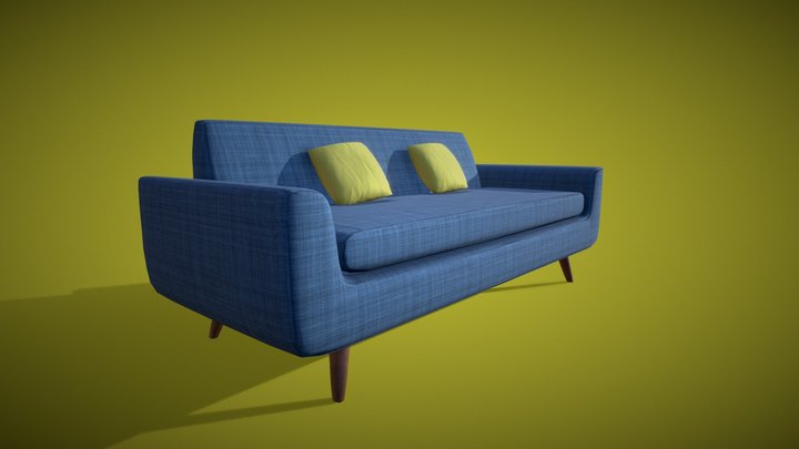 Sofá azul 3D Model