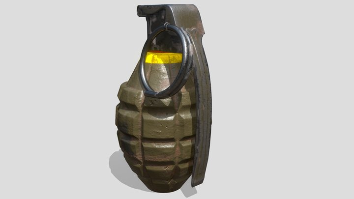 Pineapple Grenade With 4k Textures 3D Model