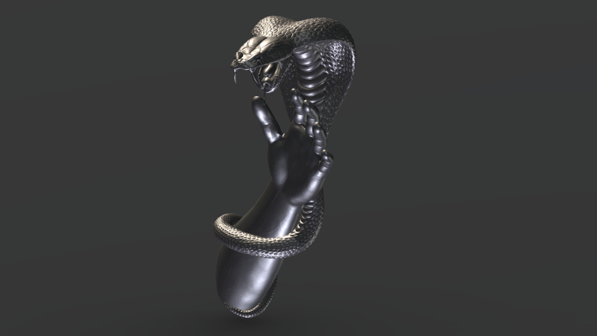 Snake wraps around the hand 3D model by Bezuglov_Alexey [961254d