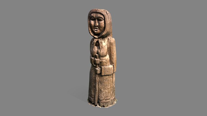 Wooden pagan statue 3D Model