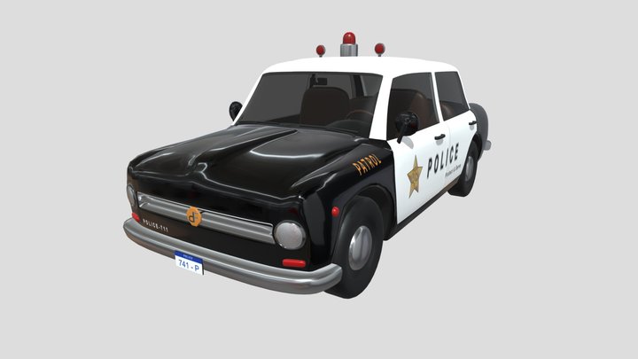Vintage Police Car 3D Model