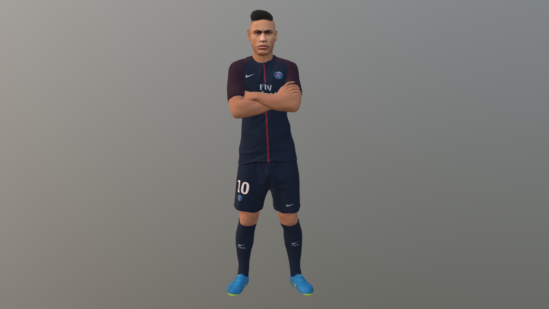 3D model Neymar for full color 3D printing - This is a 3D model of the Neymar for full color 3D printing. The 3D model is about a man in a sports uniform.