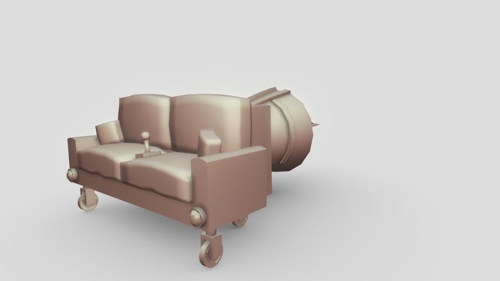 Vehicle (Sofa with Jet Engine and Wheels)-CT4012 3D Model