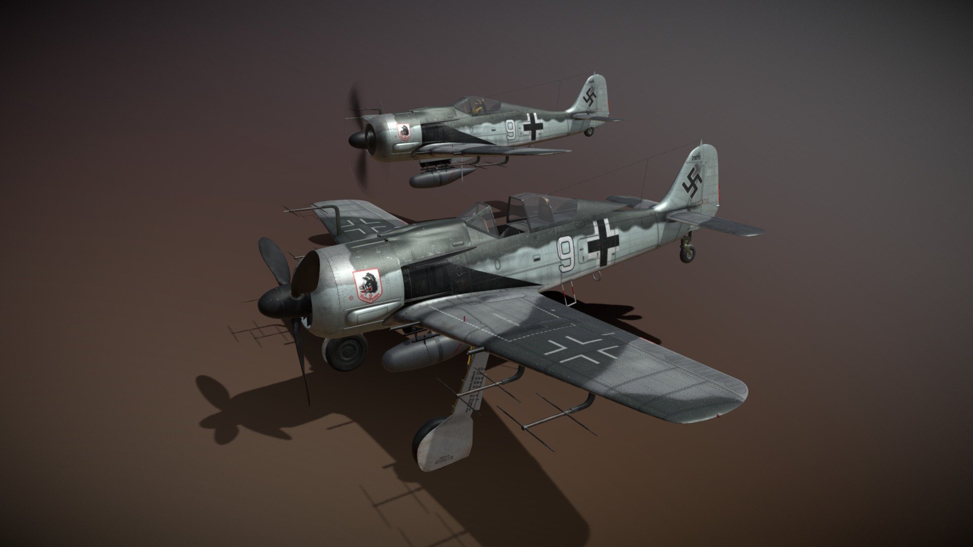 Focke Wulf Fw190 A8 White 9 Nightfighter Buy Royalty Free 3d