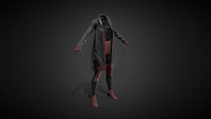 Female Sci-fi Outfit 3D Model