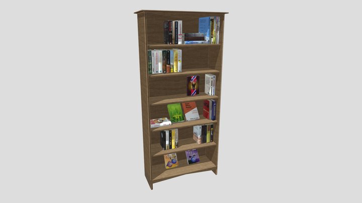 [CC0] Bookshelf with books 3D Model
