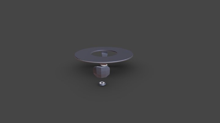 Sci-Fi Table+ Chair LowPoly 3D Model