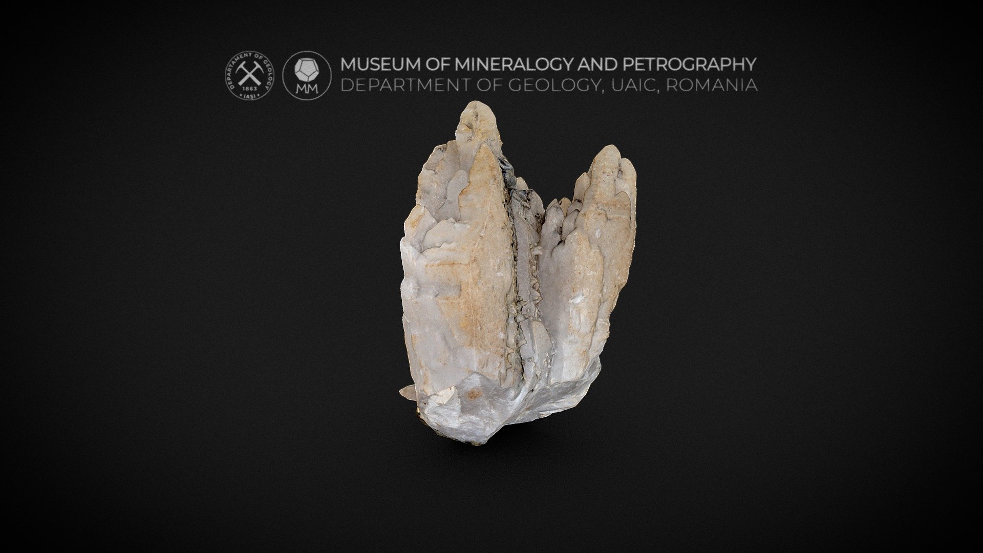 Artichokecandle Quartz crystals 3D model by Museum of Mineralogy and Petrography, UAIC