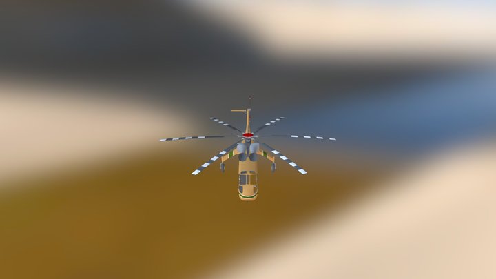 Sikorsky S 64 Skycrane Heavy Lift Helicopter 3D Model