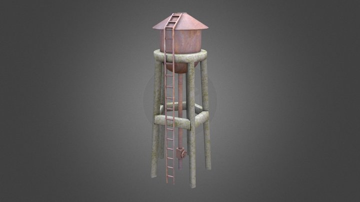 Old Water Tank Tower 3D Model
