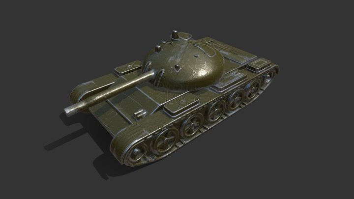 Tank T-54 (toy) 3D Model