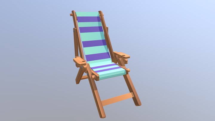 Silla de playa lowpoly - beach chair lowpoly