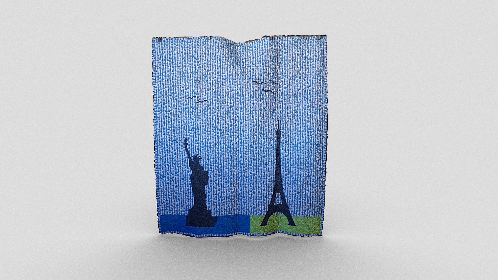 Hand made Paris / New York quilt