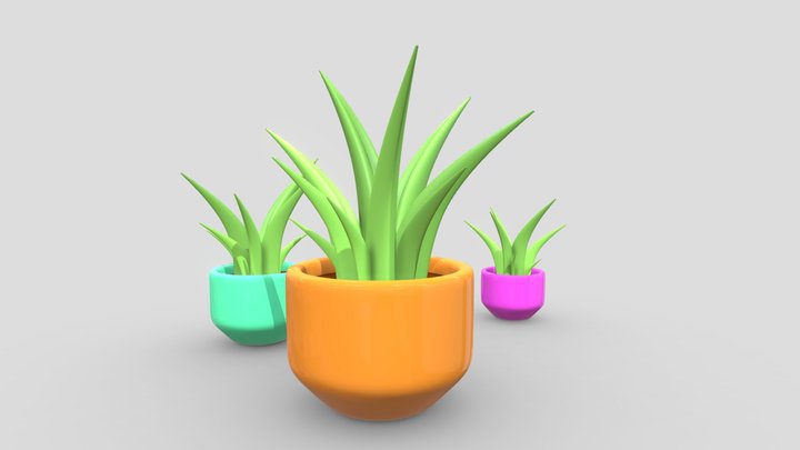 Stylized Plants 3D Model