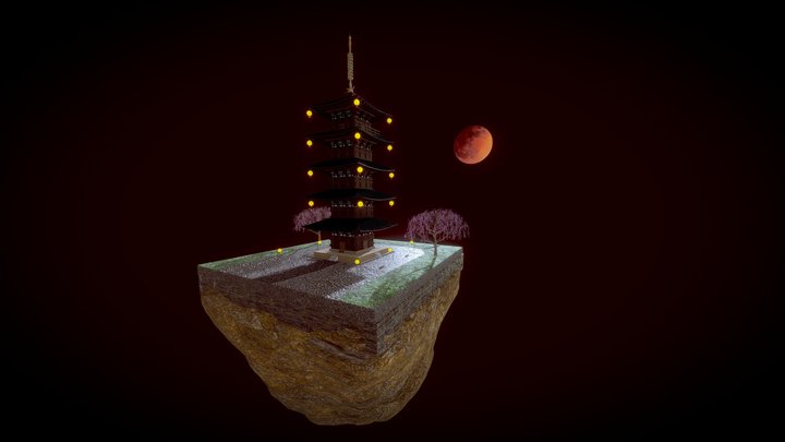 Diorama Hōkan-ji Temple 3D Model