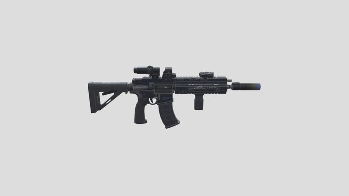 HK416A5 full textures 3D Model