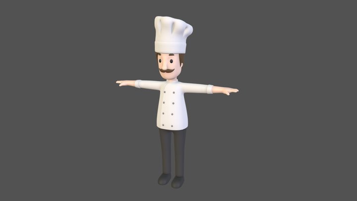 CartoonMan003 Chef 3D Model
