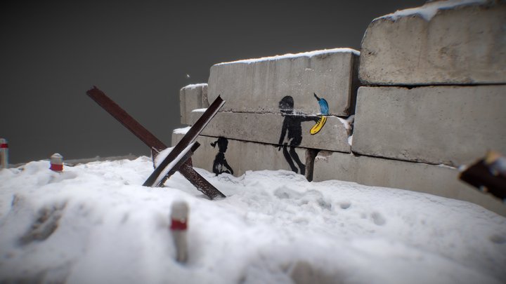 Banksy - Children of War w/Banana, Kyiv, Ukraine 3D Model