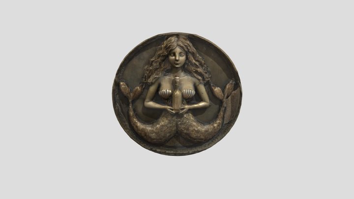 Mermaid Emblem 3D Model