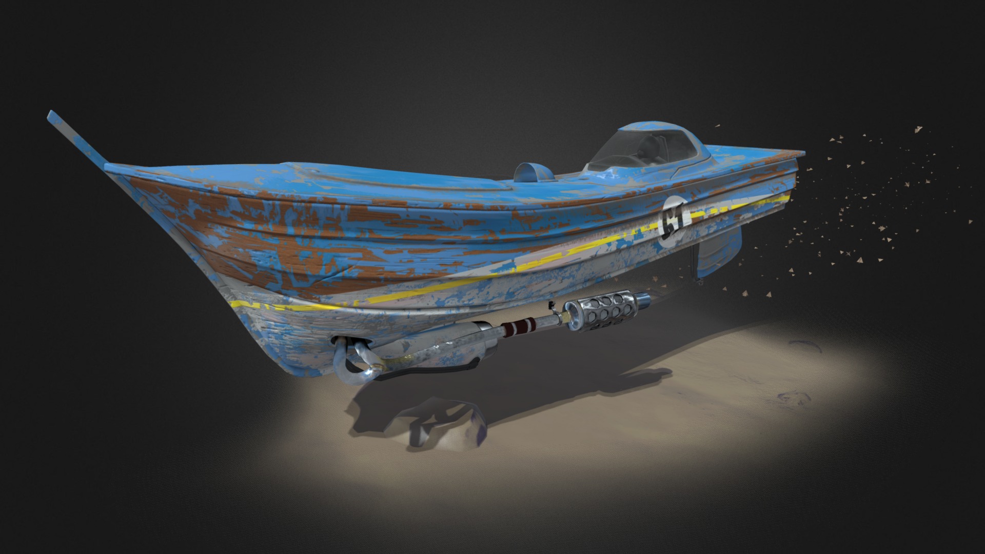 3D model Caronte - This is a 3D model of the Caronte. The 3D model is about a space ship in space.