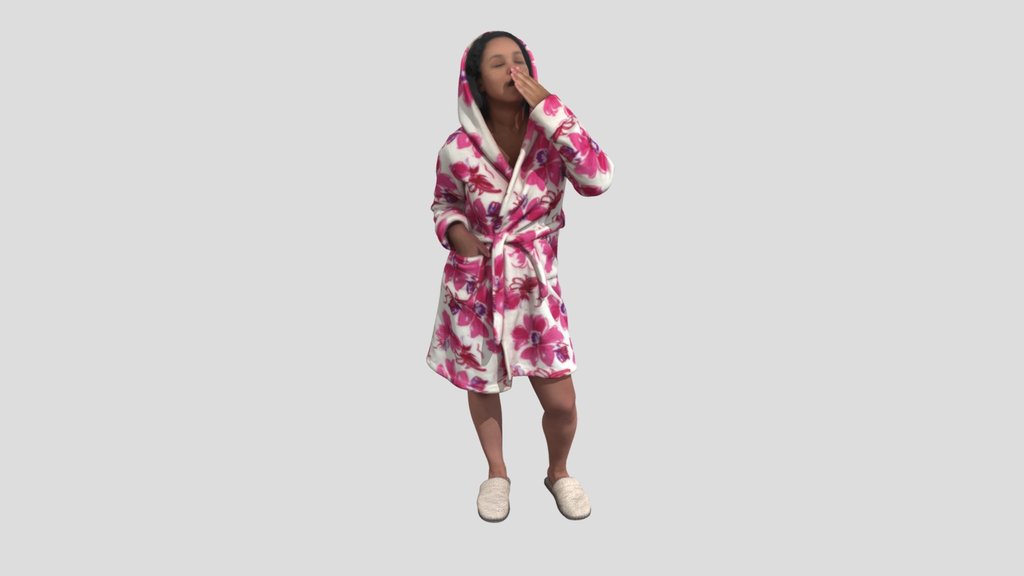 Relaxed People In A Cozy Bathrobe
