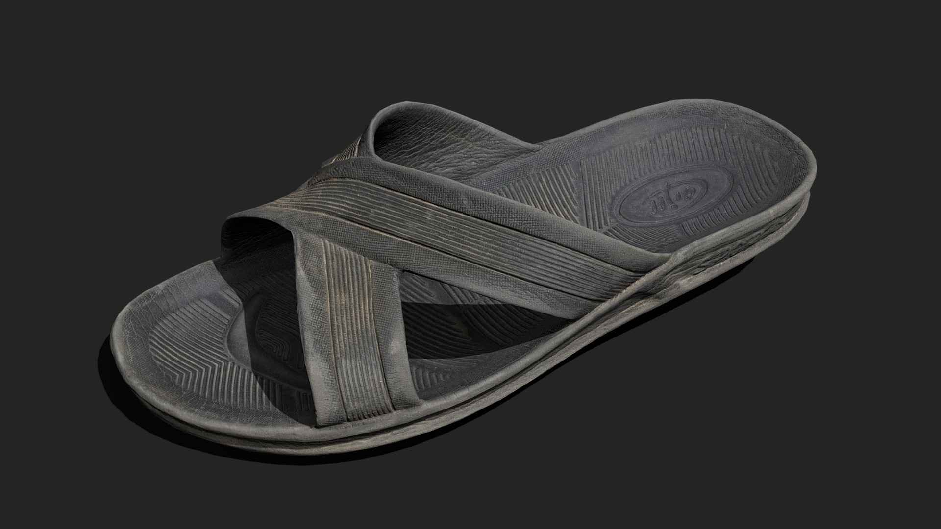3D model Abandoned Sandal - This is a 3D model of the Abandoned Sandal. The 3D model is about a grey and white shoe.