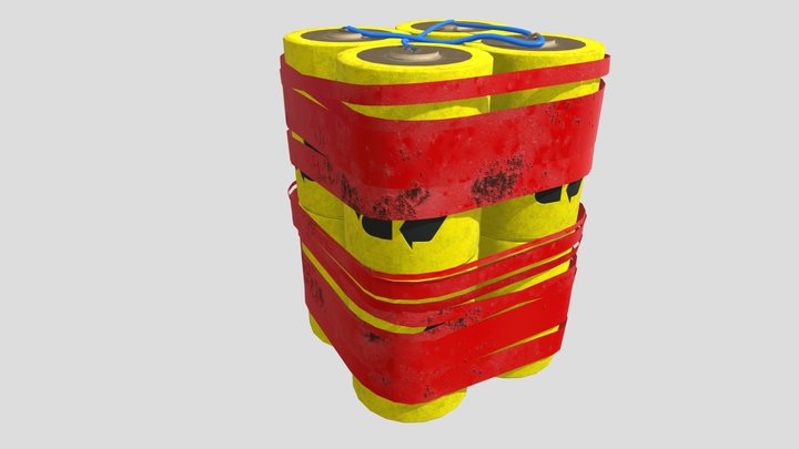 Battery Asset Dirty Texture 3D Model
