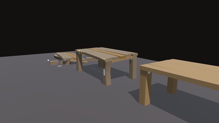 Broken Table 3D Model
